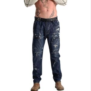 Man X One Teaspoon Mr Golds Denim Jeans Men Cowboy Relaxed Distressed Sz 32R